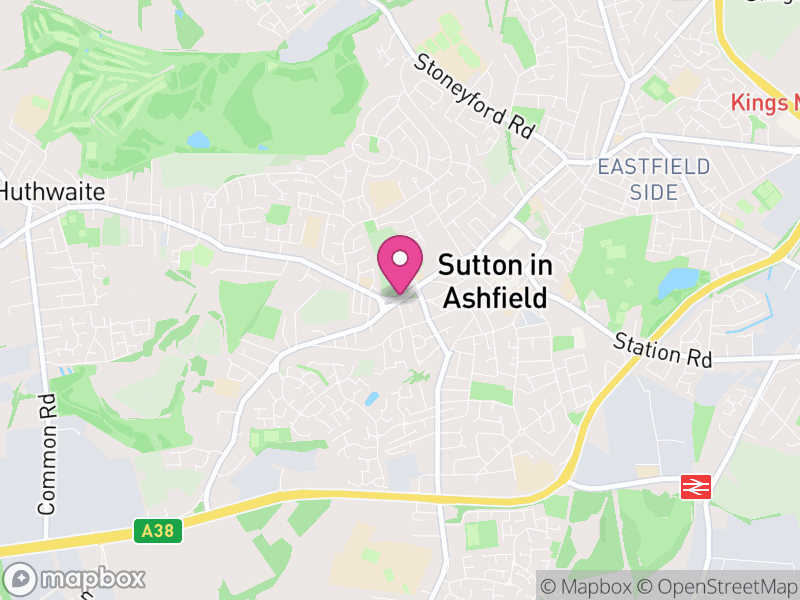 Map of properties for sale in Sutton In Ashfield