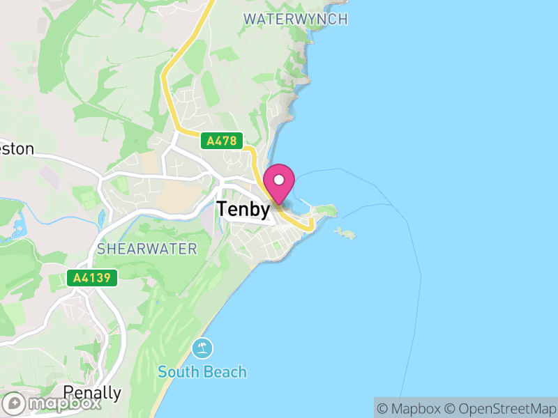 Map of properties for sale in Tenby