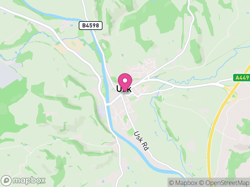 Map of properties for sale in Usk