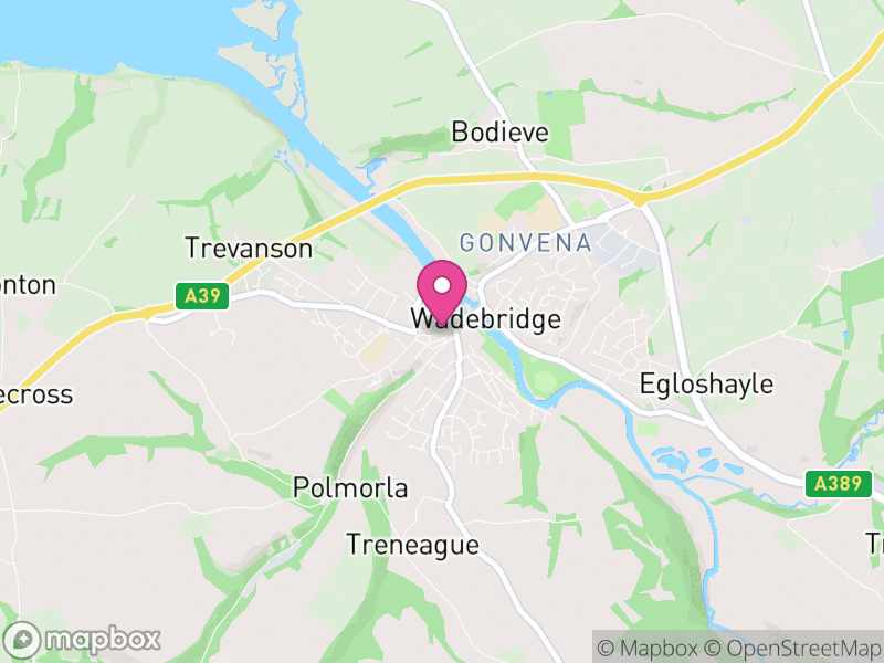 Map of properties for sale in Wadebridge