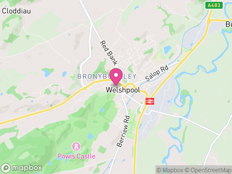Map of properties for sale in Welshpool