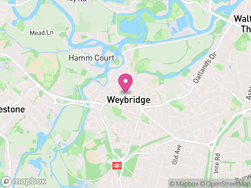 Map of properties for sale in Weybridge
