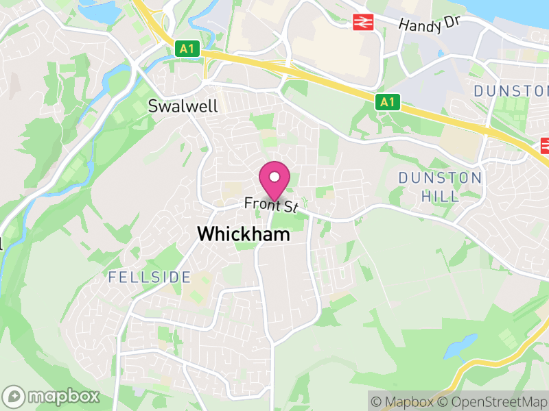 Map of properties for sale in Whickham
