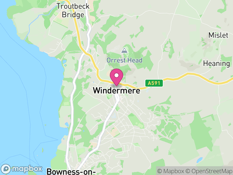 Map of properties for sale in Windermere