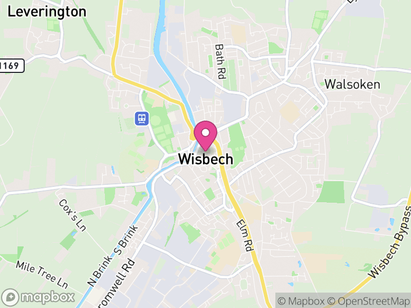 Map of properties for sale in Wisbech