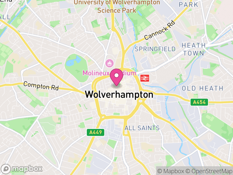 Map of properties for sale in Wolverhampton