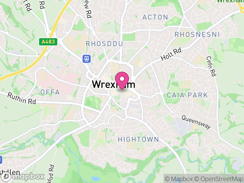 Map of properties for sale in Wrexham